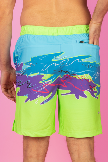 The Snack Shack | Retro Neon Ball Hammock® Pouch 8" Swim Trunks