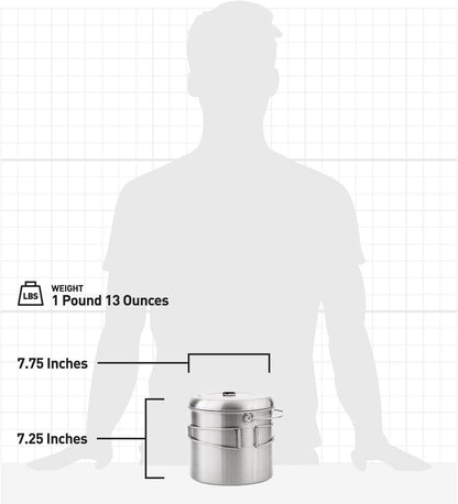 Solo Stove Pot 900/1800/4000 Stainless Steel Companion Pots | Designed for use with Lite/Titan/Campfire Solo Stoves