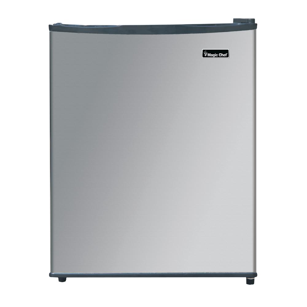 Magic Chef MCAR240SE2 2.4 Cubic Foot Mini Dorm Fridge Freezer, Stainless Steel