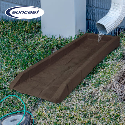 Suncast Outdoor Decorative Rain Gutter Downspout Splash Block, Java (6 Pack)