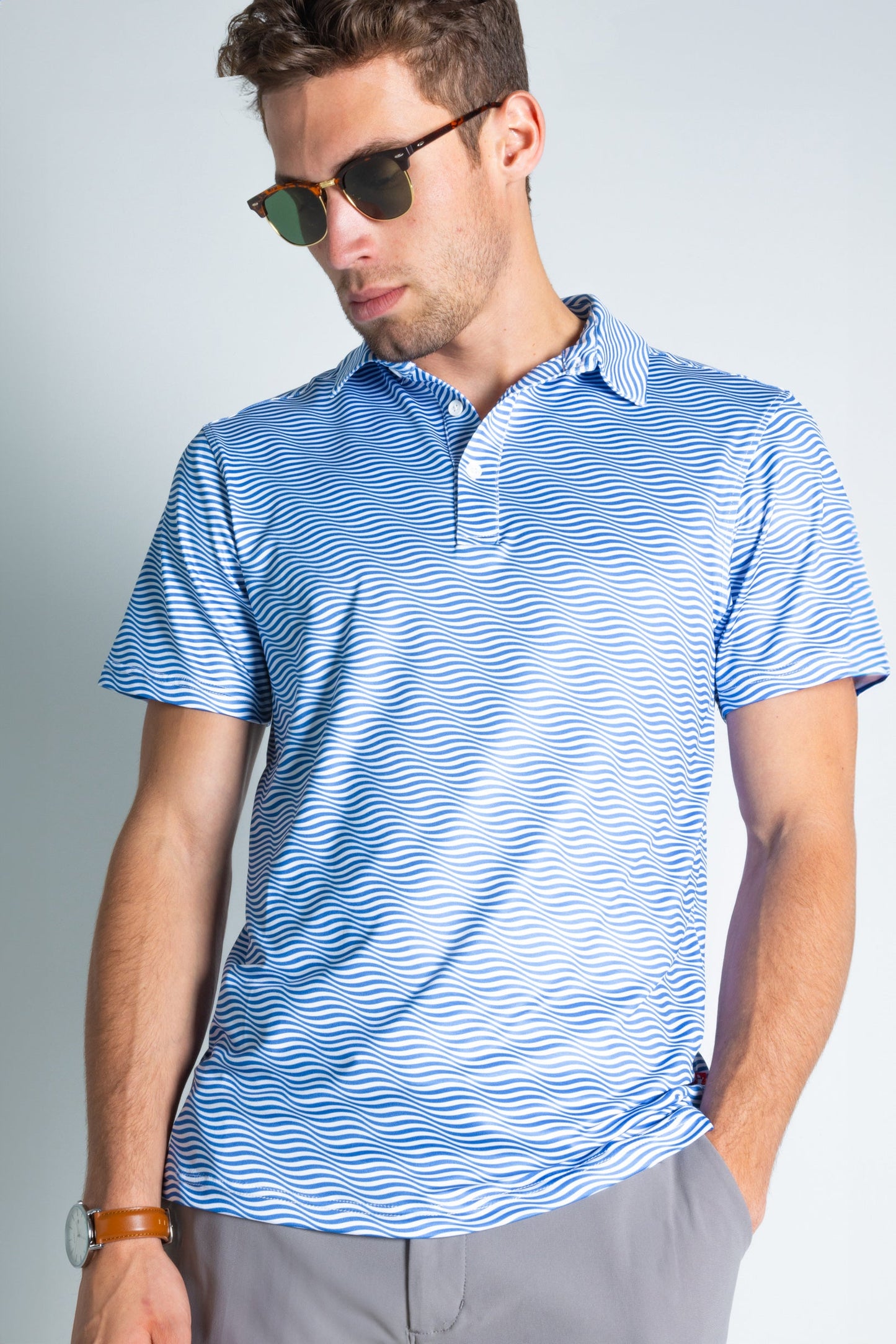 The Swim Lesson | Blue Wave Tropical Men’s Polo