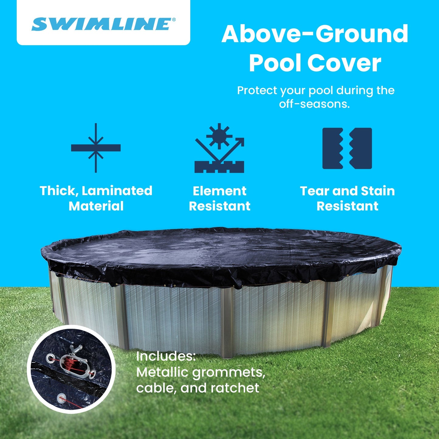 Swimline PCO834 30' Round Above Ground Winter Swimming Cover (Pool Cover Only)