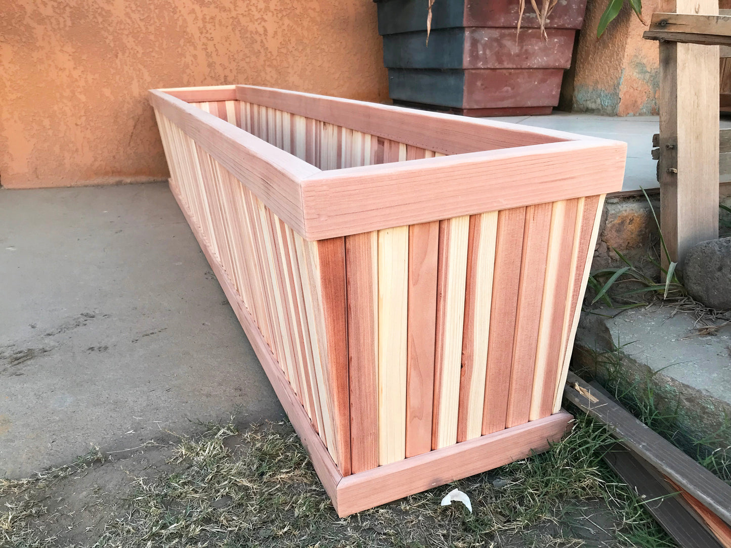 San Clemente Tapered Redwood Planter Box