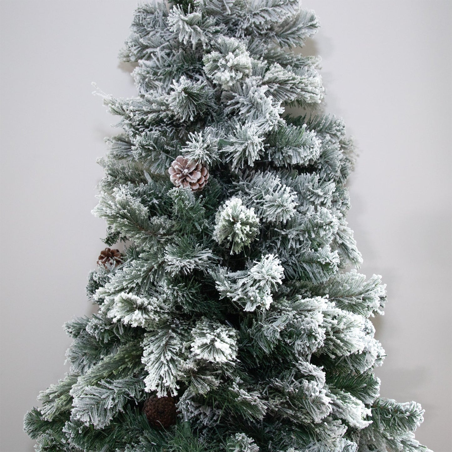Home Heritage Flocked 5' Artificial Half Christmas Tree Prelit w/ 100 LED Lights