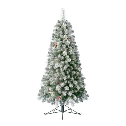 Home Heritage Flocked 5' Artificial Half Christmas Tree Prelit w/ 100 LED Lights