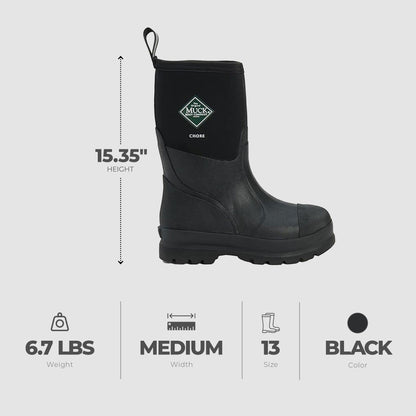 The Original Muck Boot Company Men's 13 Waterproof Neoprene Mid Chore Boots