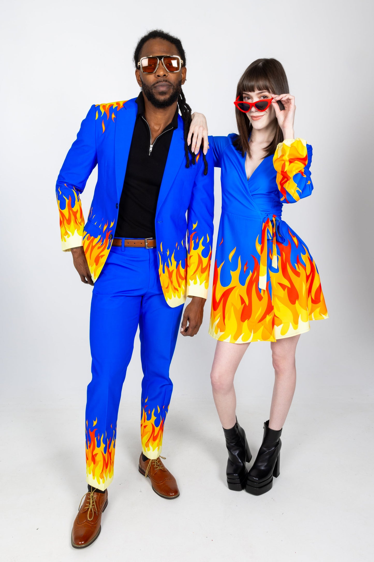 The Blaze Of Glory | Flames Wrap Dress