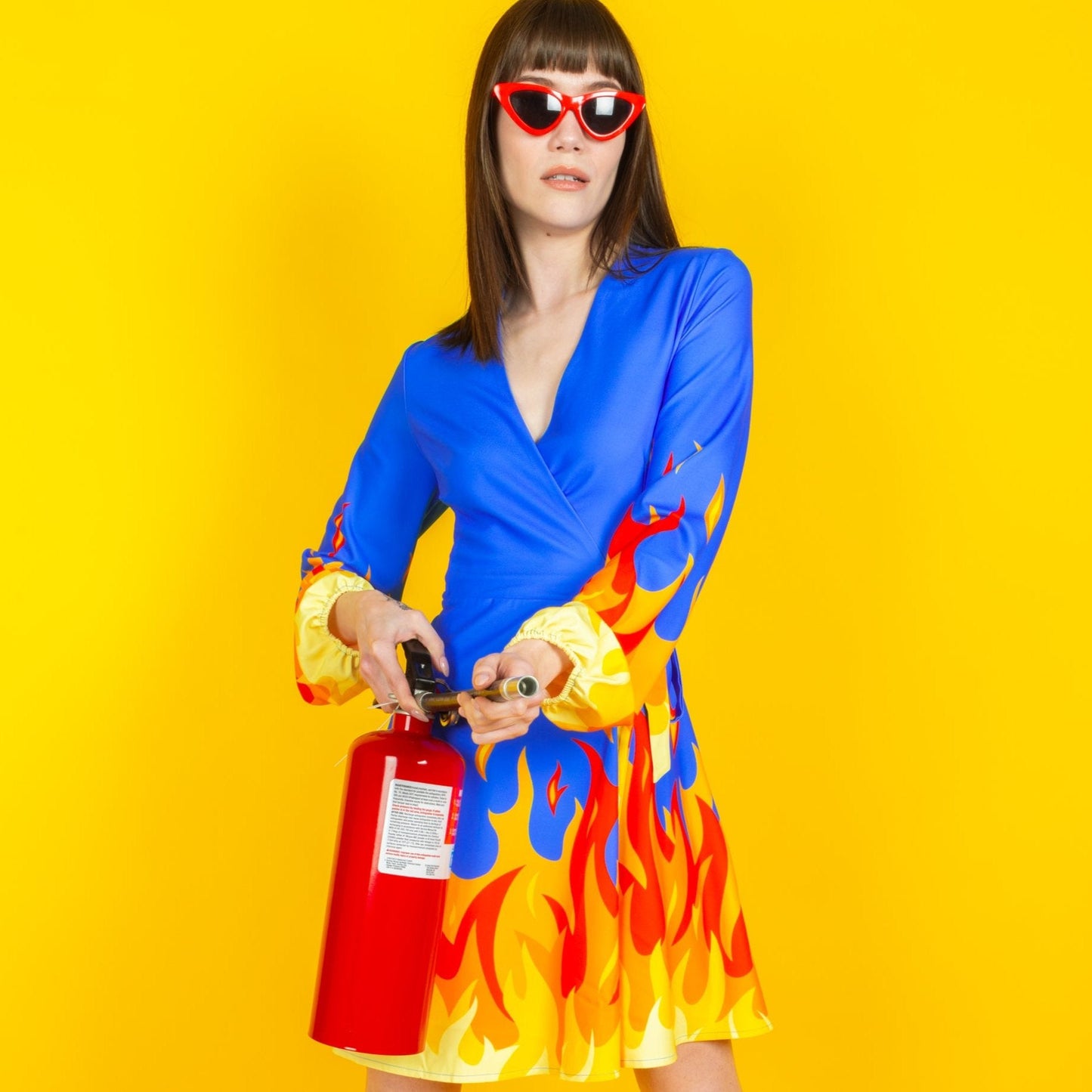 The Blaze Of Glory | Flames Wrap Dress