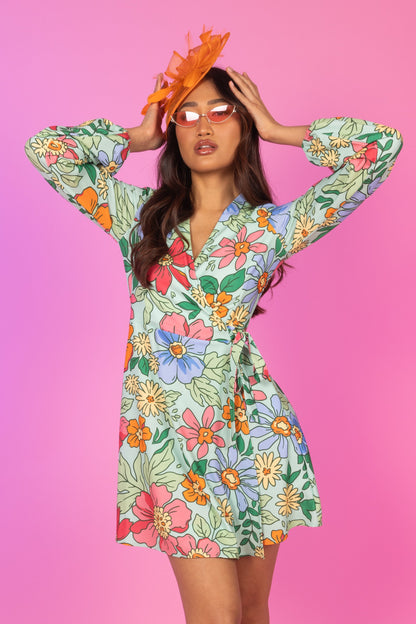 The Garden Party | Floral Derby Wrap Dress