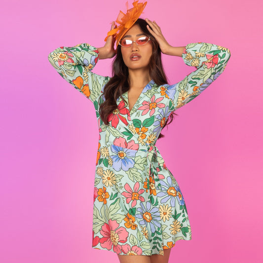 The Garden Party | Floral Derby Wrap Dress