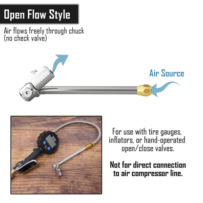 Lightning™ T-Series Tire Air Chuck | Open Flow, 1/4" F-NPT