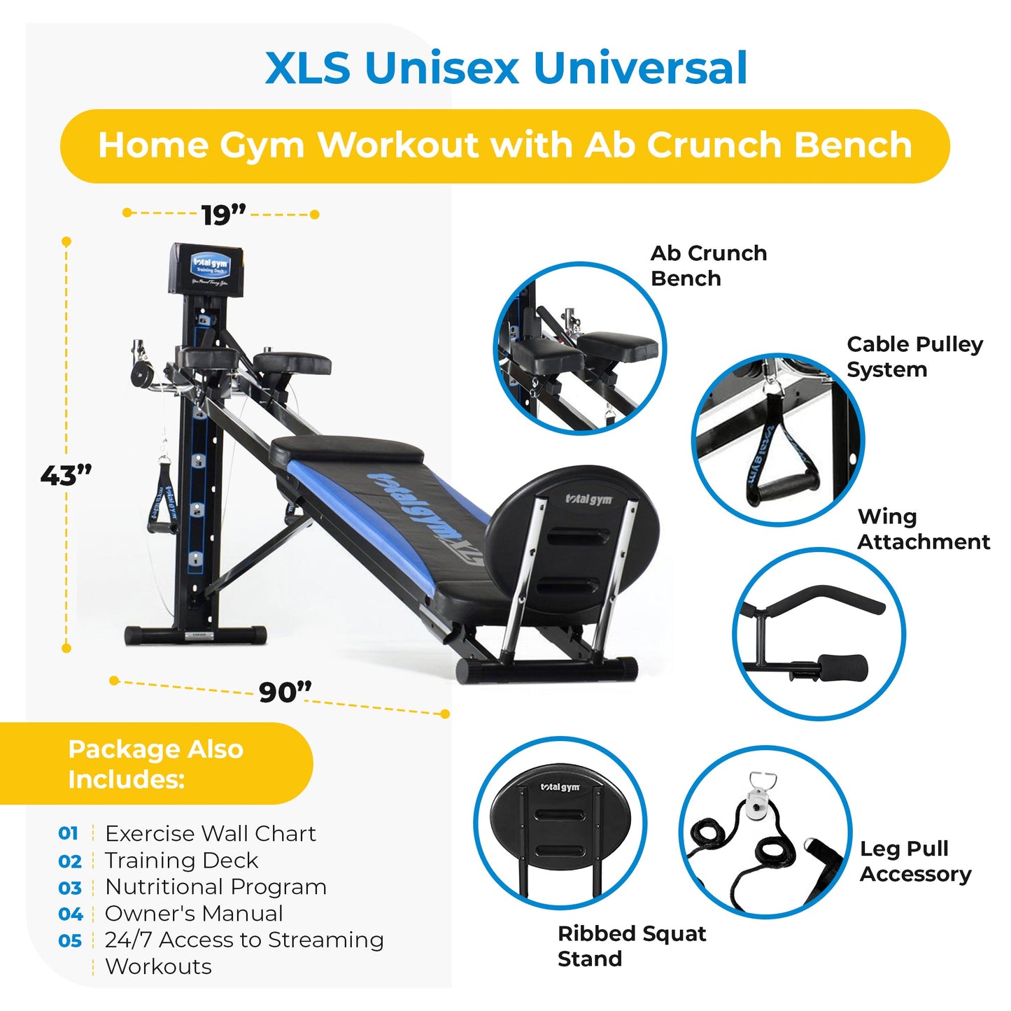 Total Gym XLS Unisex Universal Home Gym Workout Equipment