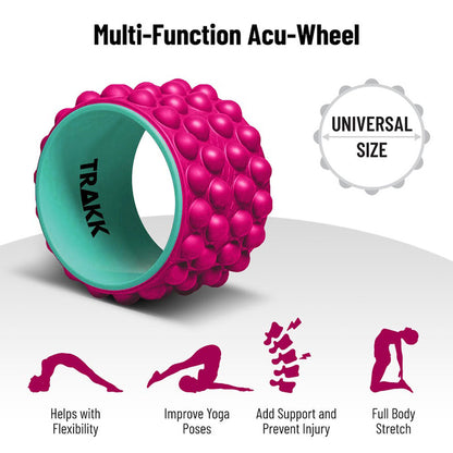 TRAKK ACCU-WHEEL Foam Roller Recovery Wheel for Full Body Pain Relief, Pink