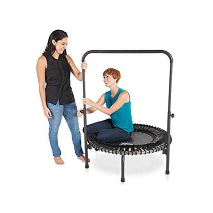 JumpSport 220 Fitness Rebounder Mini Trampoline & Handle Bar Accessory, Black