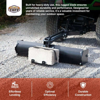 Field Tuff 38 Inch Sleeve Hitch Tow Behind Scraper for Garden and Yard, Black