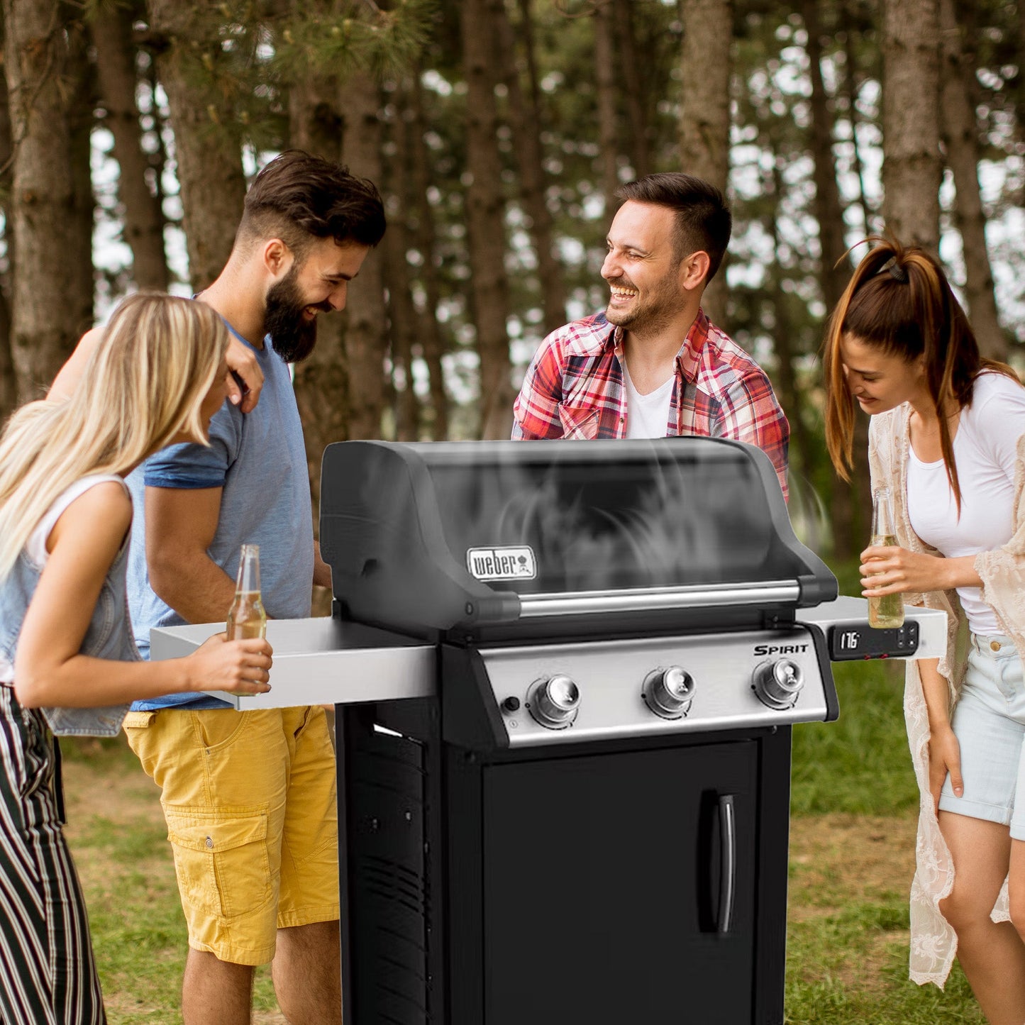 Weber Spirit 529 Square Inch Freestanding Cast Iron Natural Gas Grill, Black