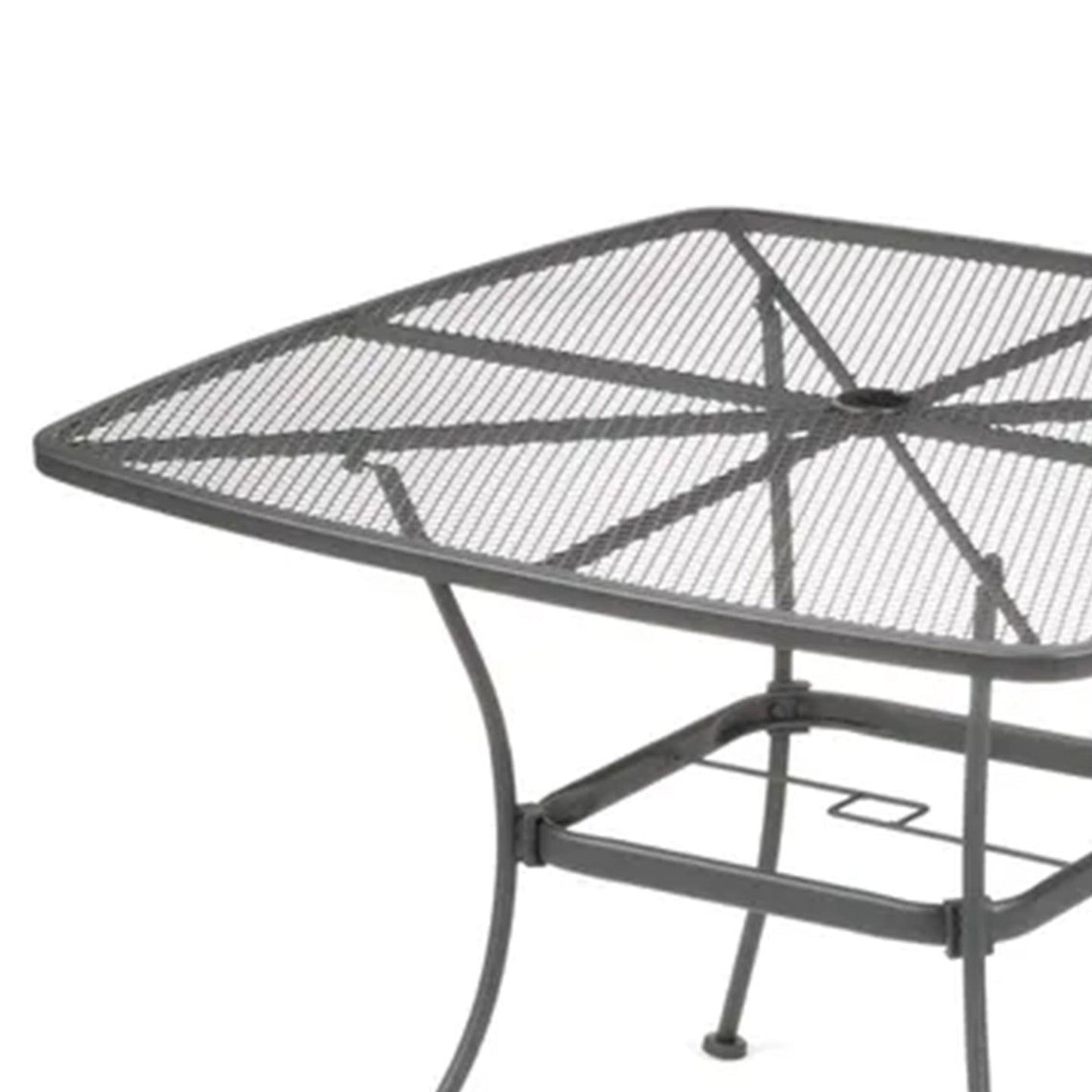 Woodard Uptown 42" Steel Mesh Square Bistro Style Patio Dining Table, Black