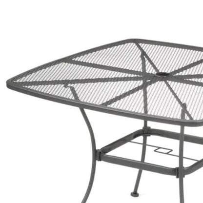 Woodard Uptown 42" Steel Mesh Square Bistro Style Patio Dining Table, Black