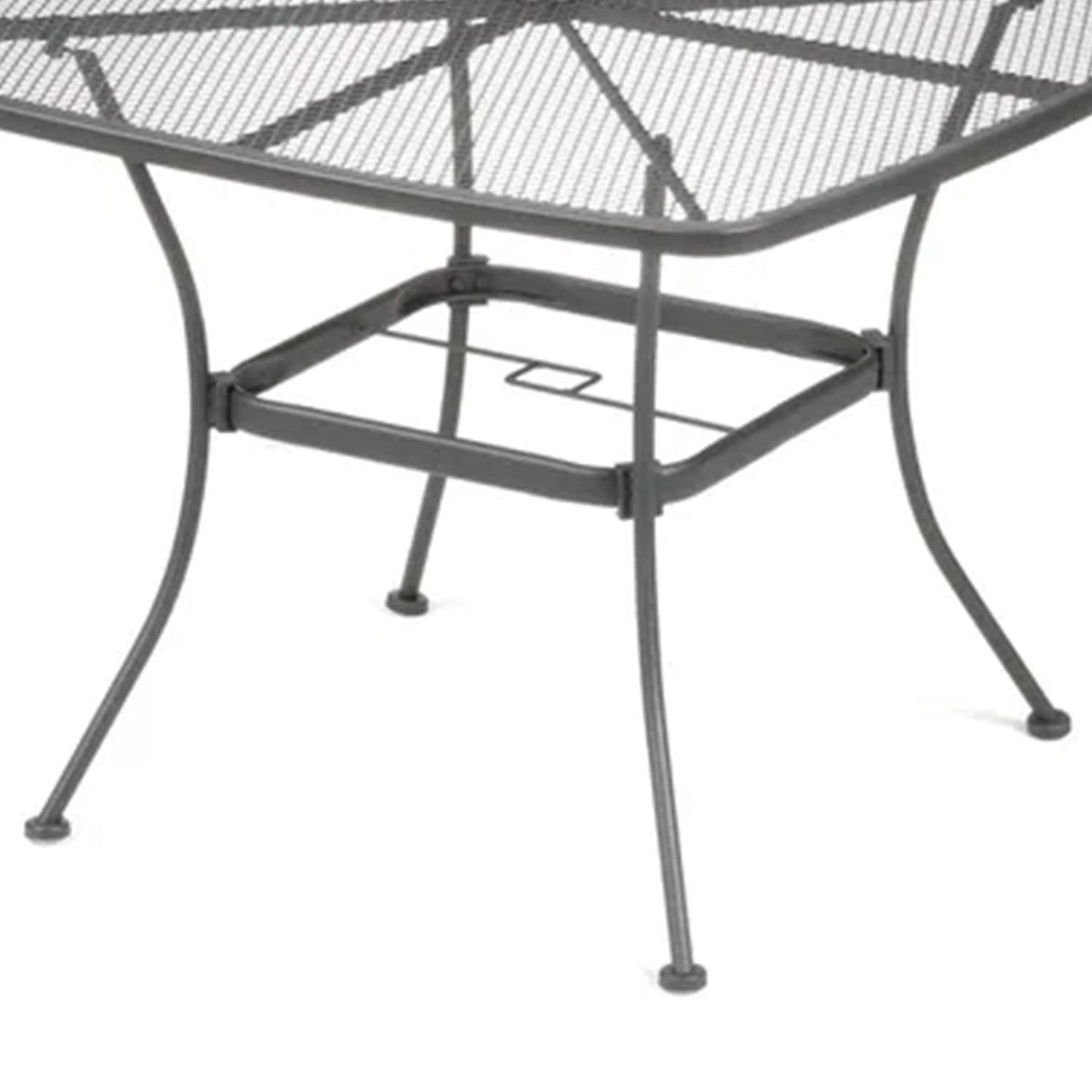 Woodard Uptown 42" Steel Mesh Square Bistro Style Patio Dining Table, Black