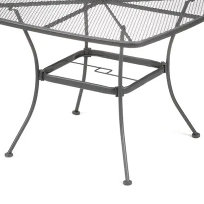 Woodard Uptown 42" Steel Mesh Square Bistro Style Patio Dining Table, Black