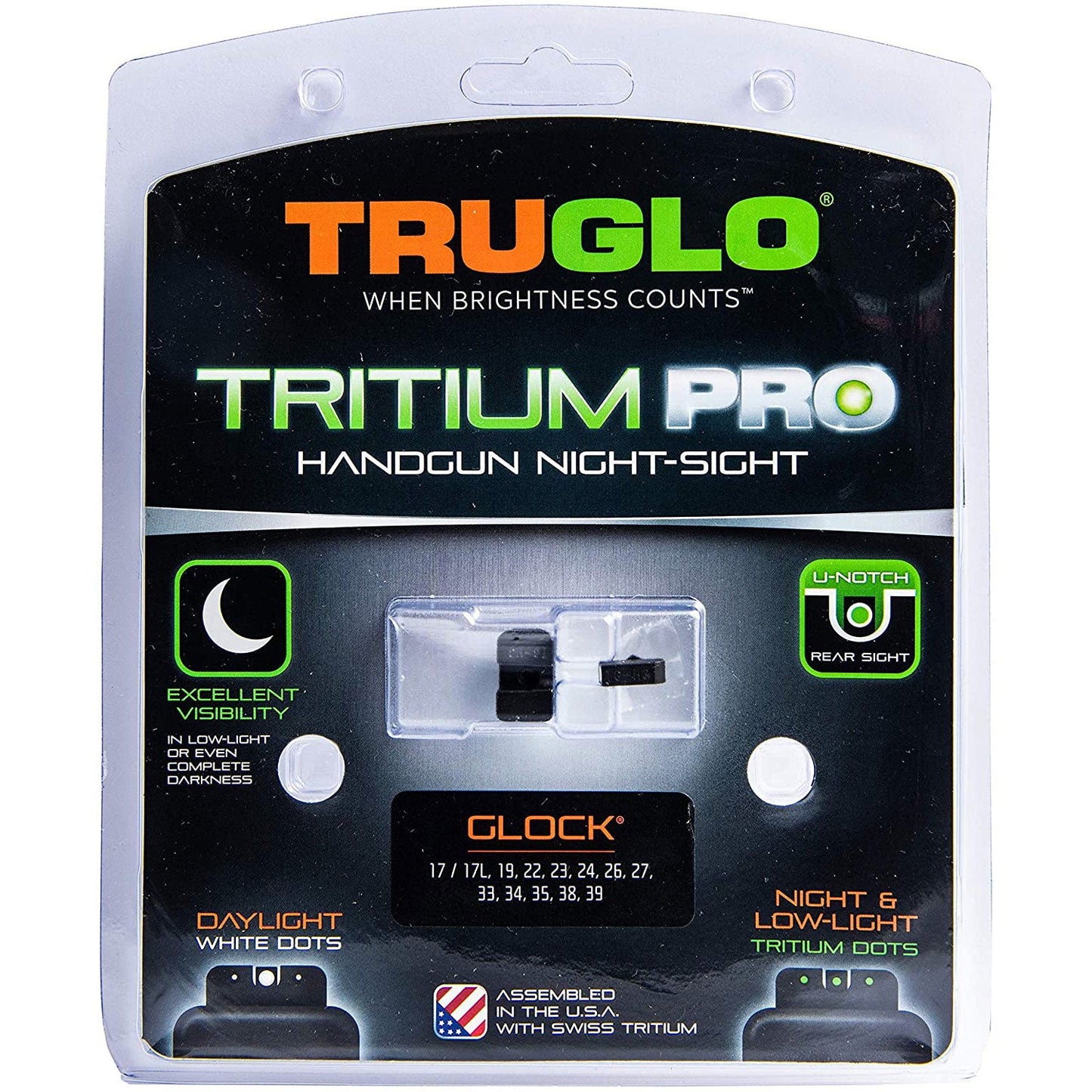 TruGlo Tritium Pro Glow in the Dark Handgun Glock Night Sight for Glock Pistols