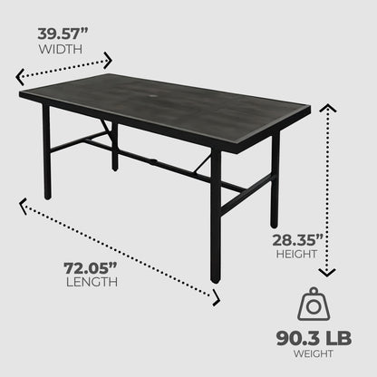 Four Seasons Courtyard Nantucket 40 x 72 Inch All Weather Patio Dining Table