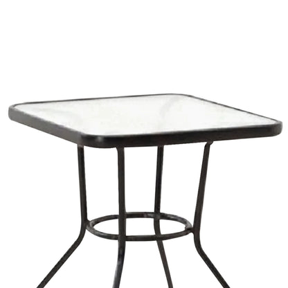 Four Seasons Courtyard Sunny Isle Glass Top Dining Table with Tempered Glass