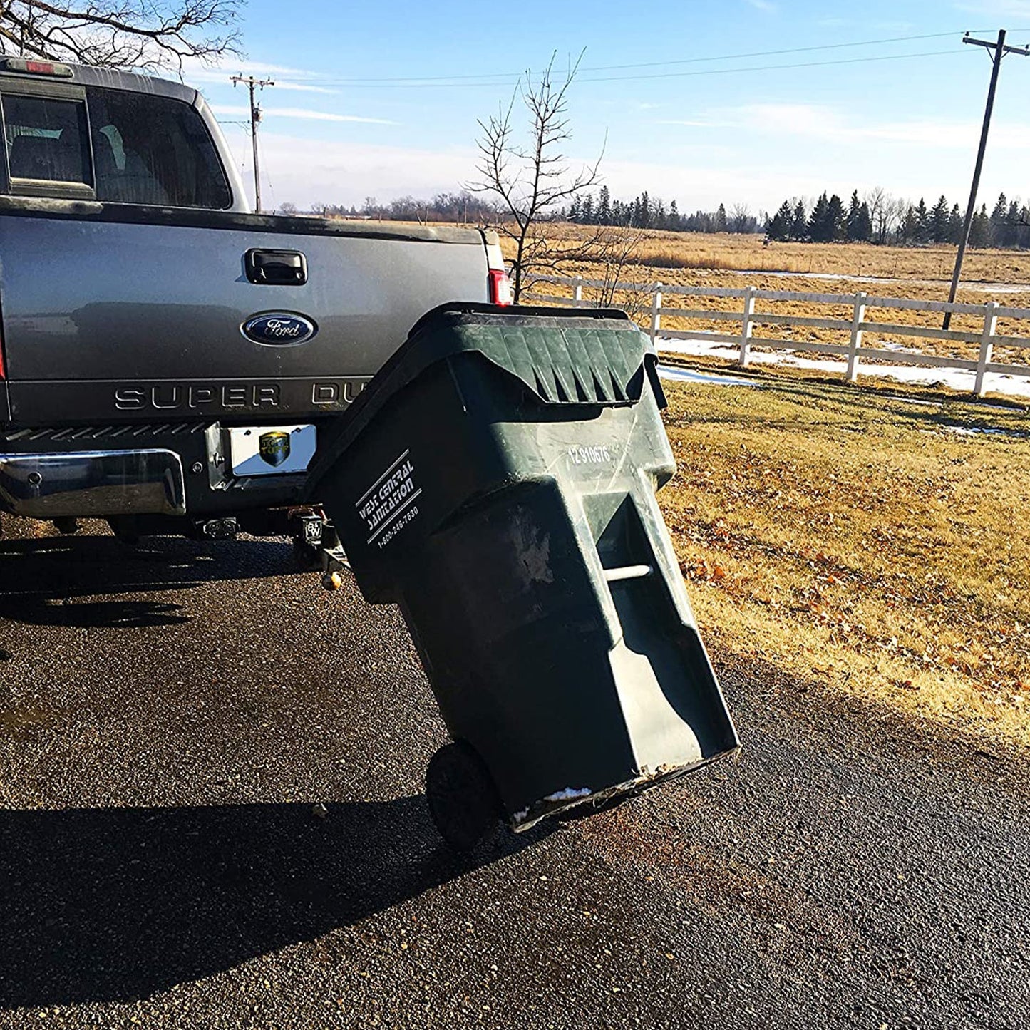 Tow Tuff Dumpster Dolly Trash Can Trailer Hitch For Car, Truck, Tractor, and ATV