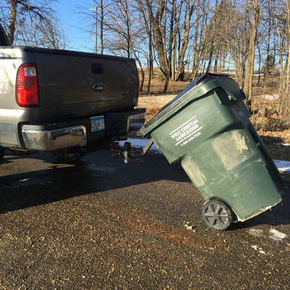 Tow Tuff Dumpster Dolly Trash Can Trailer Hitch For Car, Truck, Tractor, and ATV