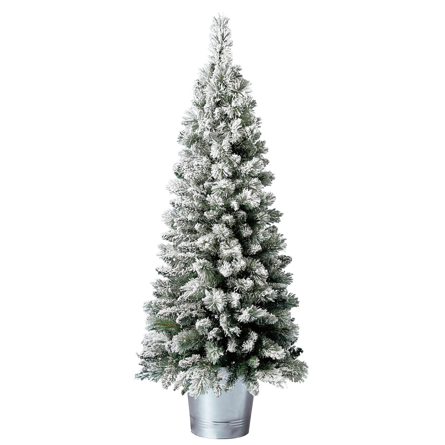 Home Heritage Entryway Pot 4.5' Artificial Prelit Christmas Tree w/ Metal Base