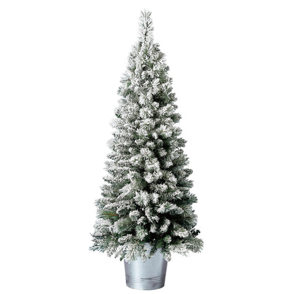 Home Heritage Entryway Pot 4.5' Artificial Prelit Christmas Tree w/ Metal Base