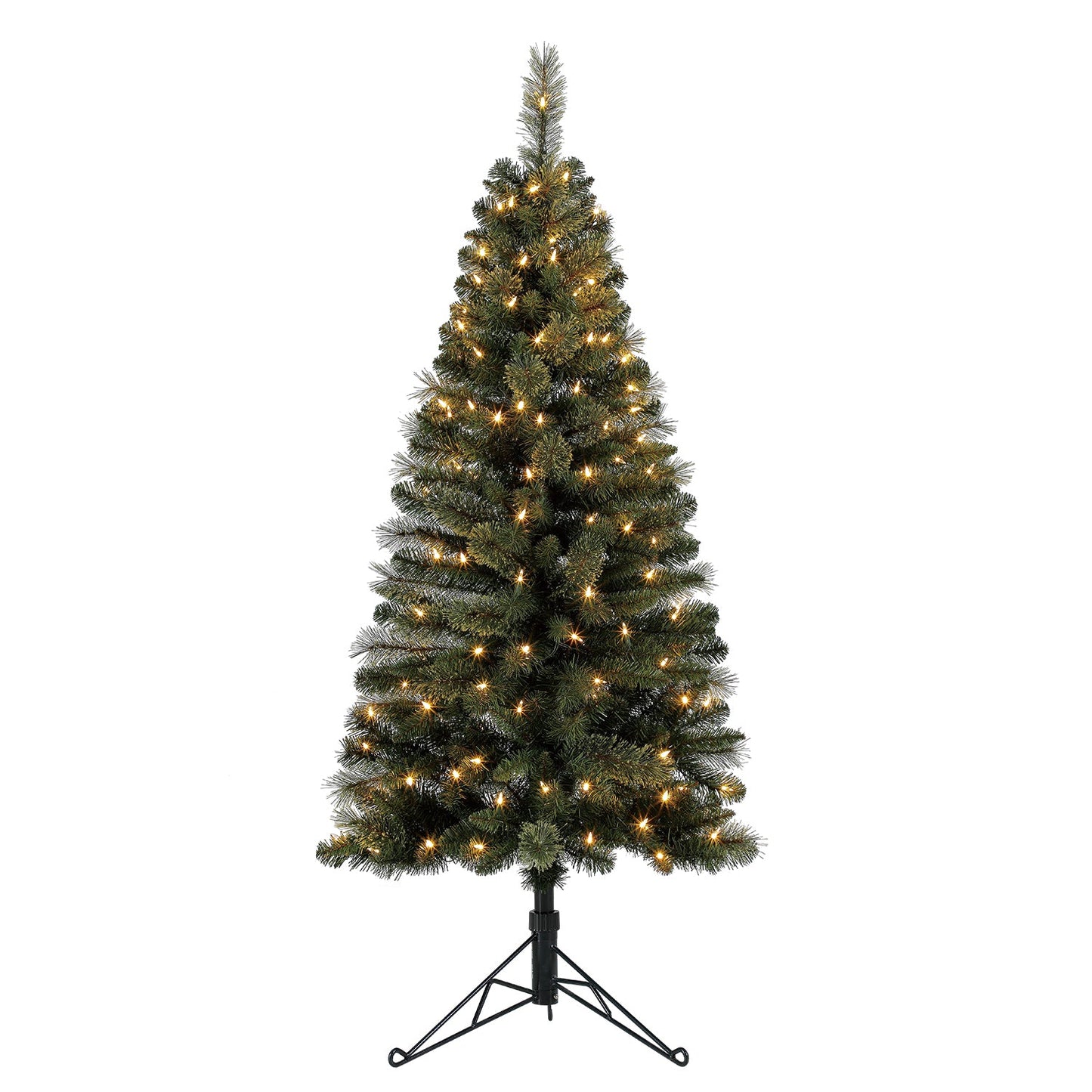 Home Heritage Cashmere 5 Ft Artificial Half Christmas Tree Prelit w/ 100 Lights