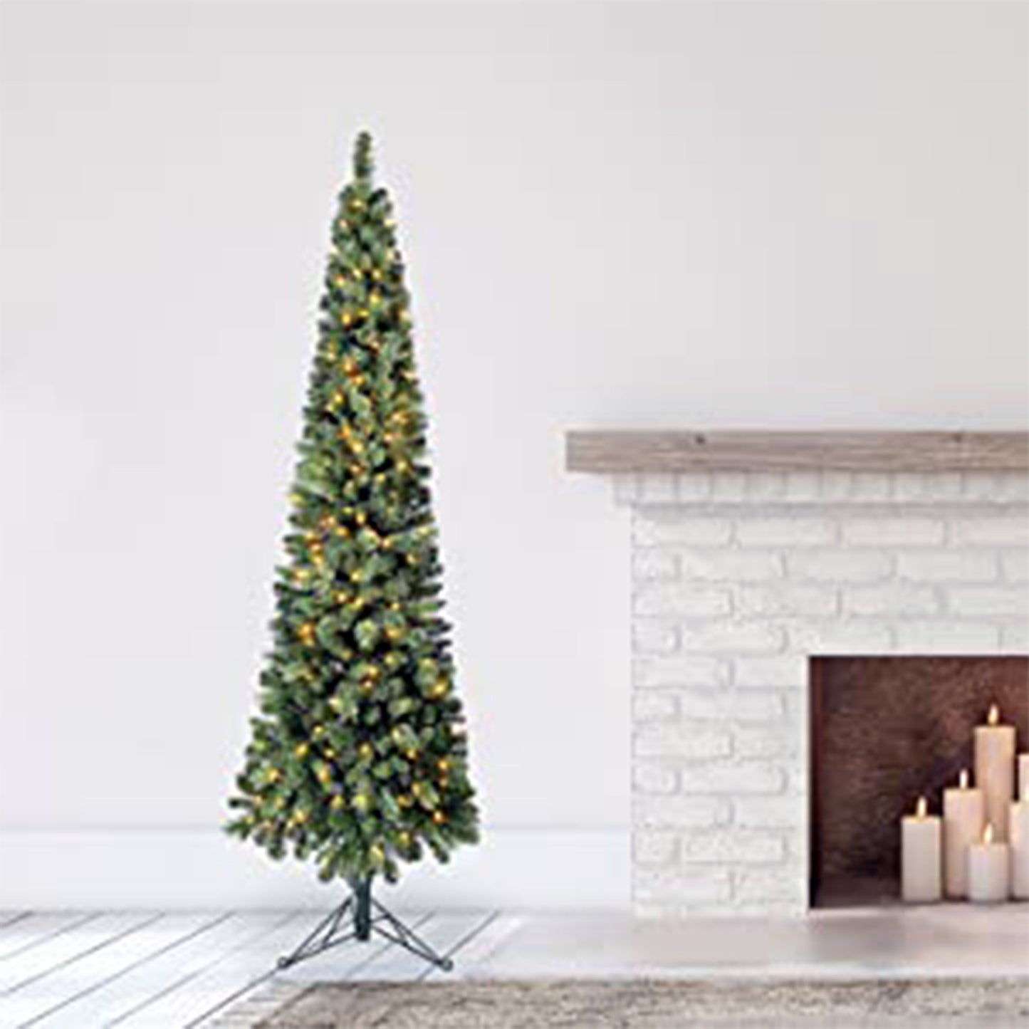 Home Heritage Cashmere 5 Ft Artificial Half Christmas Tree Prelit w/ 100 Lights
