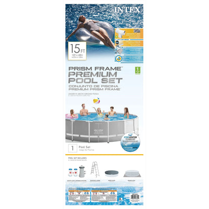 Intex 15ft x 15ft x 48in Above Ground Pool Set & Filter Pump Cartridge(6 Pack)