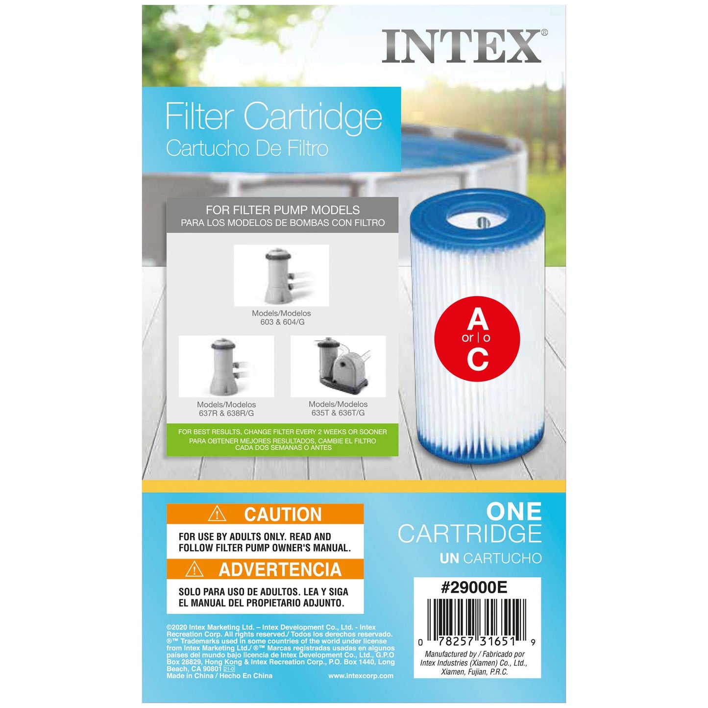 Intex 15ft x 15ft x 48in Above Ground Pool Set & Filter Pump Cartridge(6 Pack)