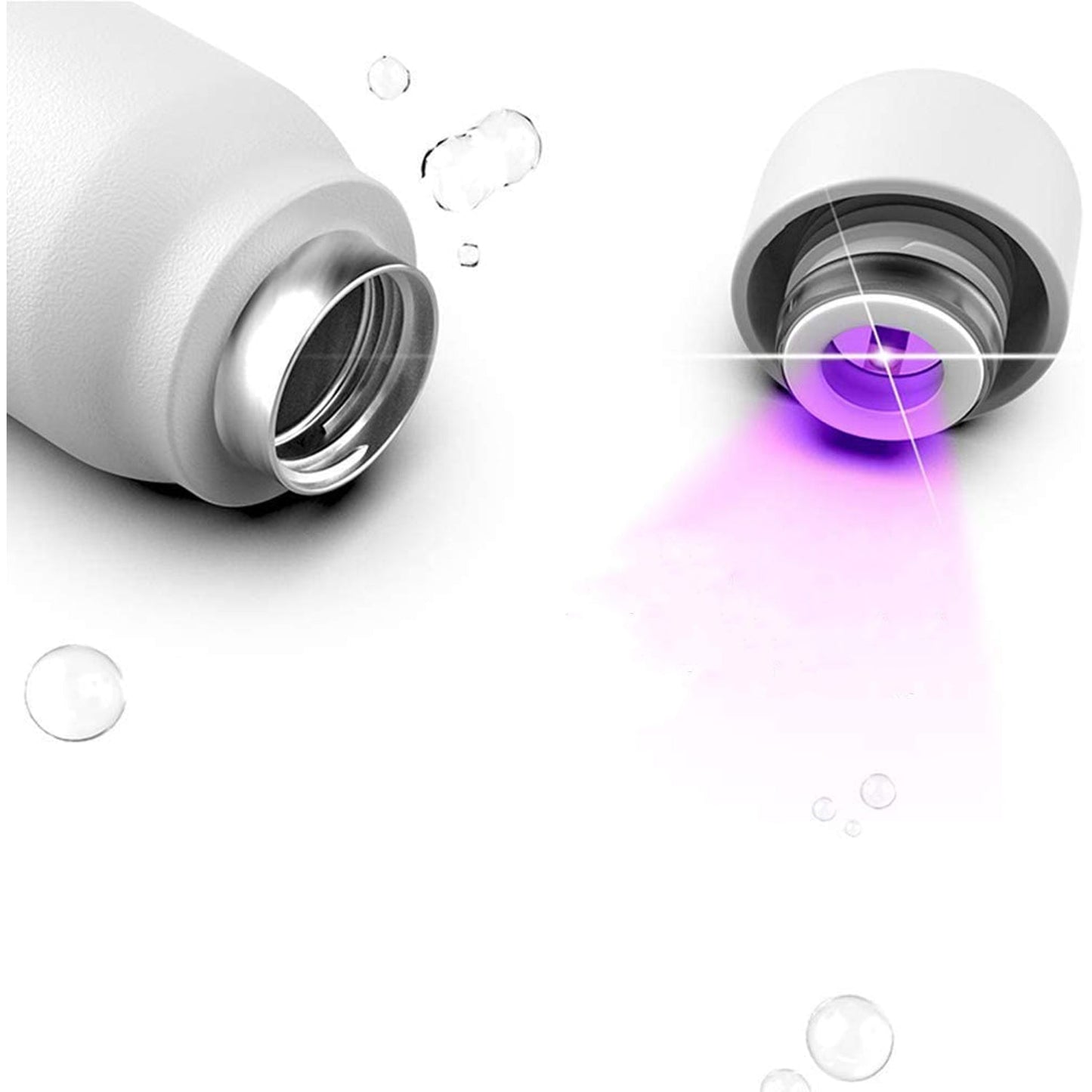 UVILIZER Pure Portable Water Bottle w/ Disinfecting UV LED Light Sanitizer Cap