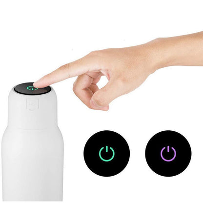 UVILIZER Pure Portable Water Bottle w/ Disinfecting UV LED Light Sanitizer Cap