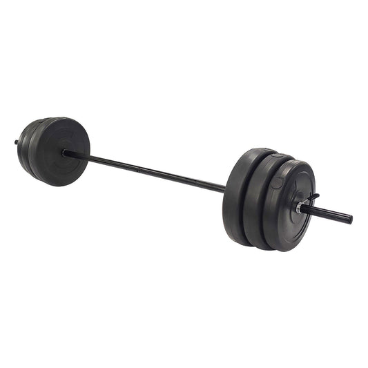 BalanceFrom Fitness Home Gym Steel Barbell Vinyl Weight Lifting Set, 100 Pounds