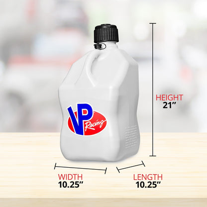 VP Racing 5.5 Gal Motorsport Racing Liquid Container Utility Jug w/Handle, White