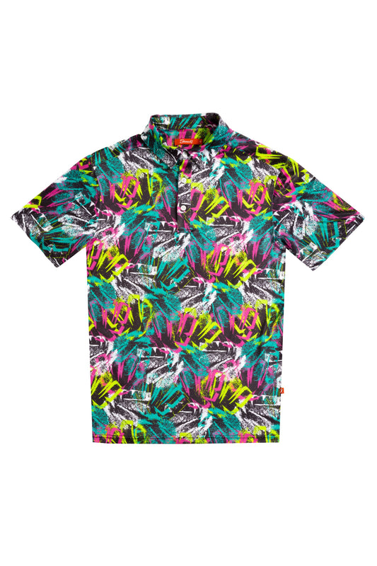 The Warm Up | Black and Neon Men’s Polo