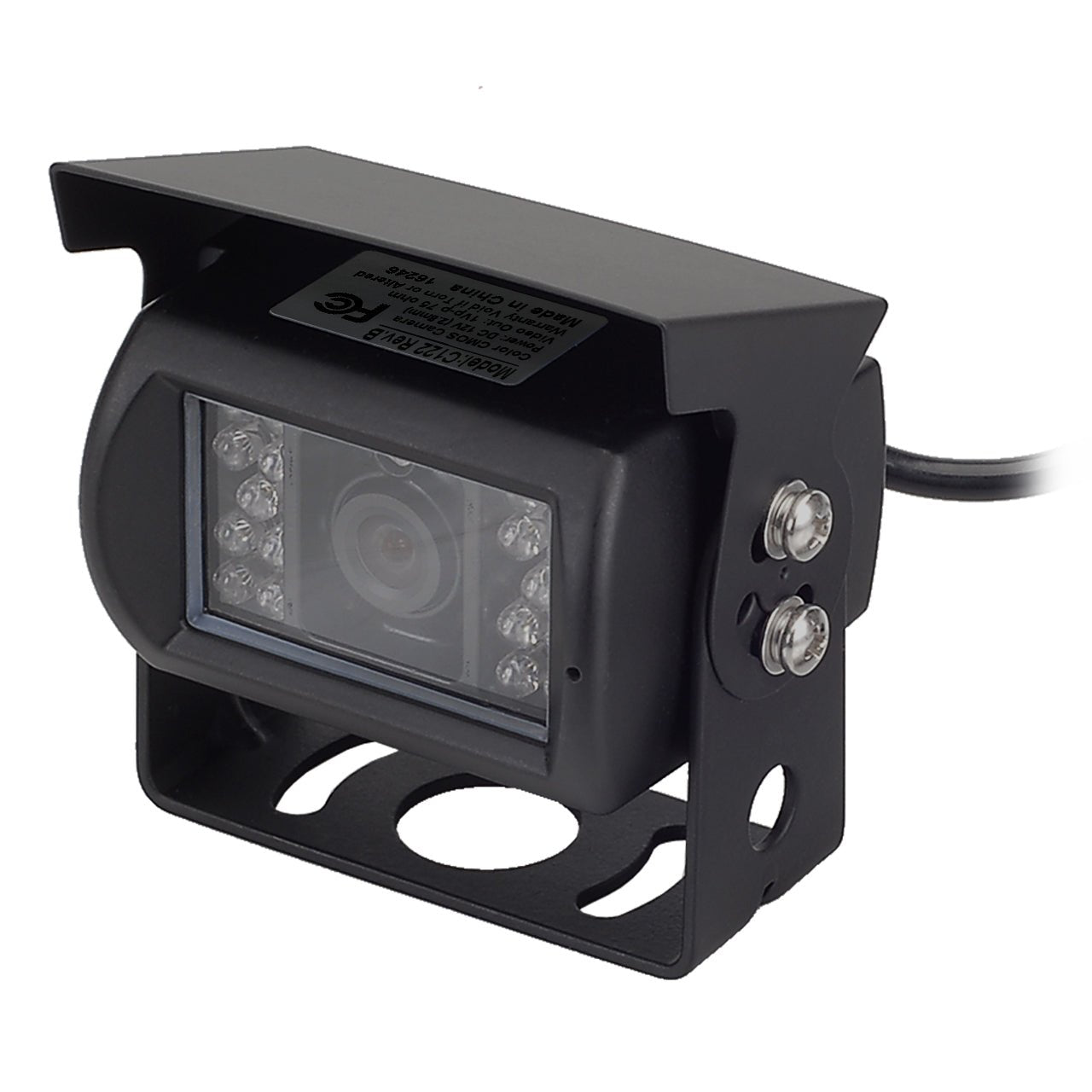 MobileVision C122 | Water-Resistant Rear Backup Camera Color CMOS with Night Vision LEDs