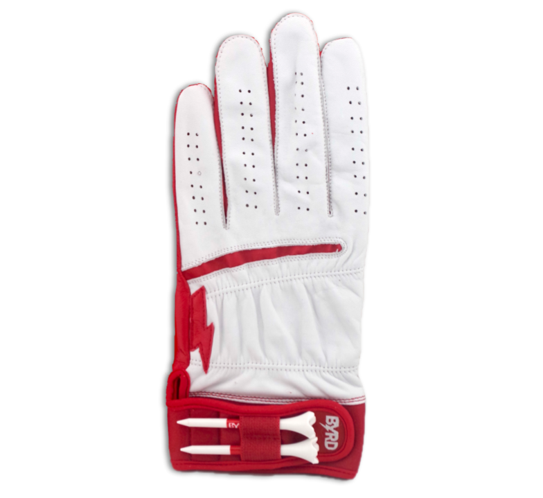 THE BYRD GOLF GLOVE - WHITE / RED