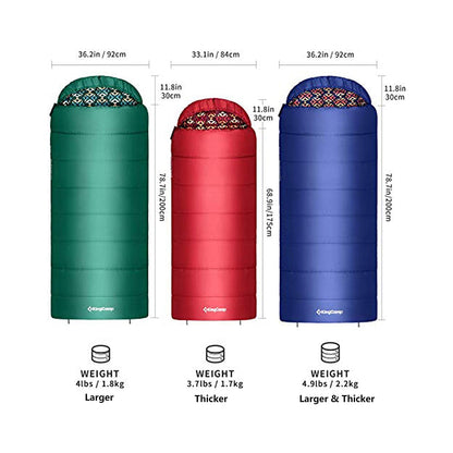 KingCamp Outdoor 30 Degree Adult Sleeping Bag for Camping and Backpacking, Red