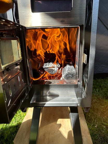 Sauna Tent Wood Stove | Portable | Brushed Stainless