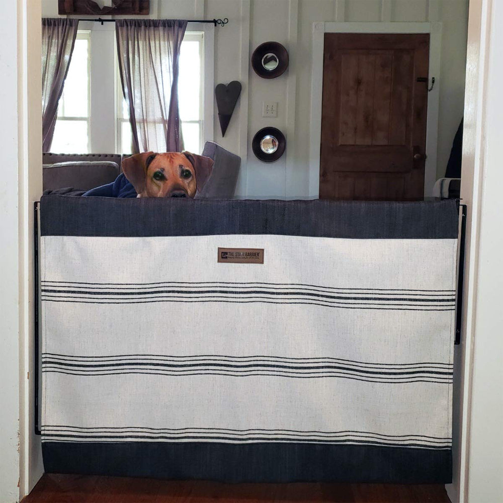 The Stair Barrier 27 to 42.5 Inch Wall to Wall Single Panel Swing Gate, Snow