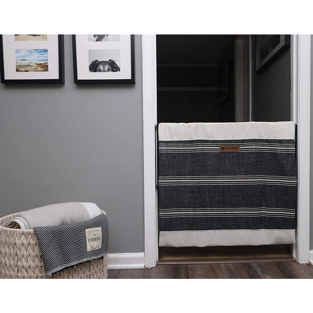 The Stair Barrier 27 to 42.5 Inch Wall to Wall Single Panel Swing Gate, Snow