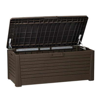 Toomax Florida Heavy Duty 145 Gallon Novel Resin Outdoor Storage Deck Box, Brown