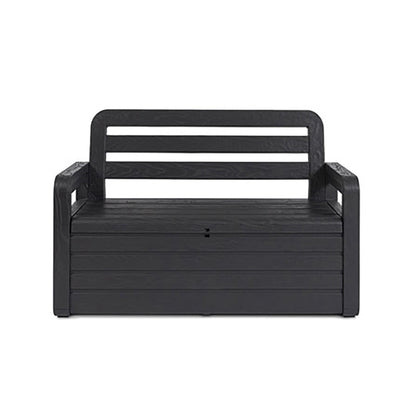 Toomax Foreverspring 70 Gallon Outdoor Deck Storage Box Chest Bench, Dark Gray