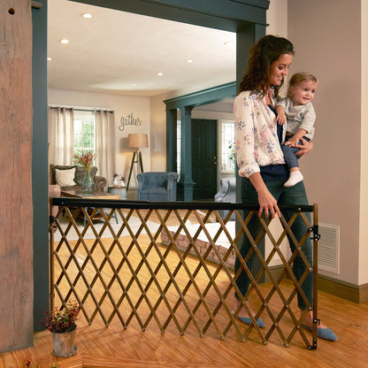 Evenflo Easy Walk Thru Extra Wide Baby/Pet Safety Gate, Farmhouse Collection