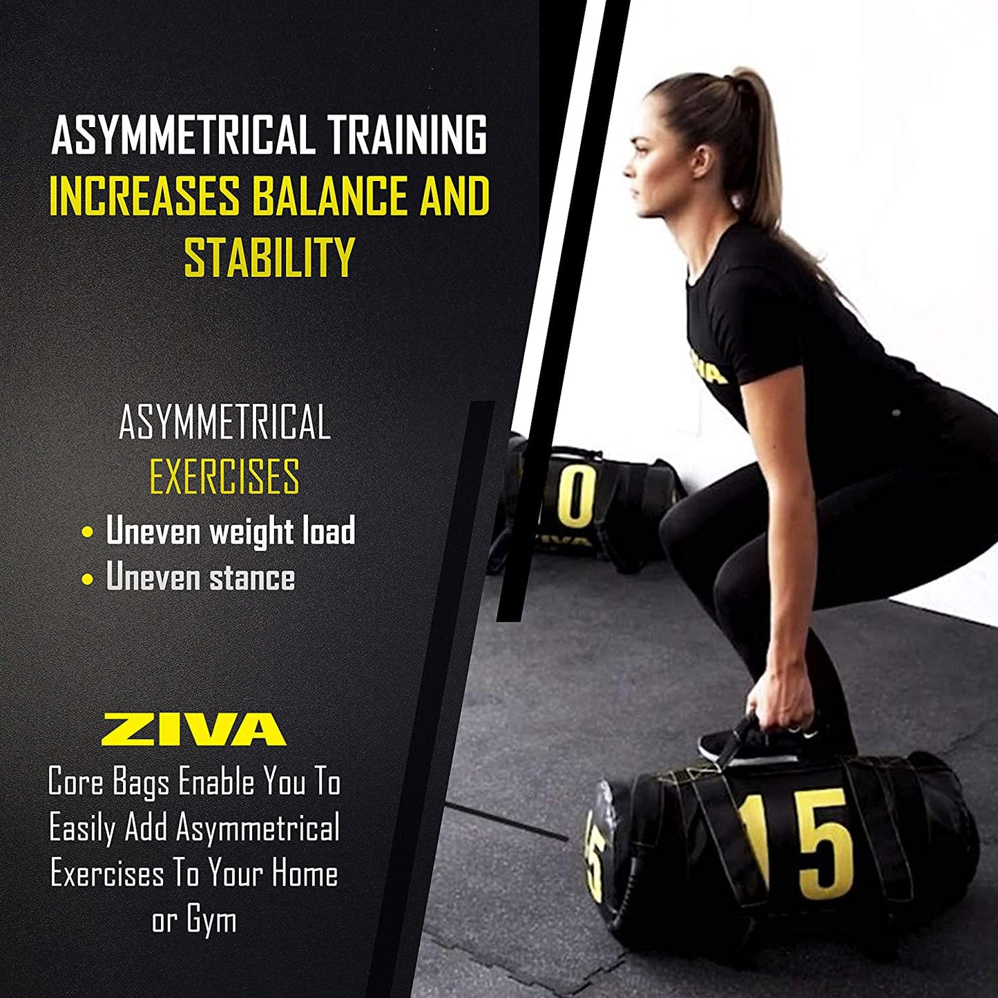 ZIVA 40 Pound Commercial Grade High Performance Training Power Core Sandbag